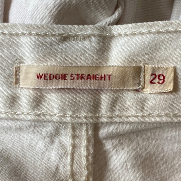 Levi's Wedgie Straight custom Embellished Jeans White one of a kind 33905 - Picture 12 of 16